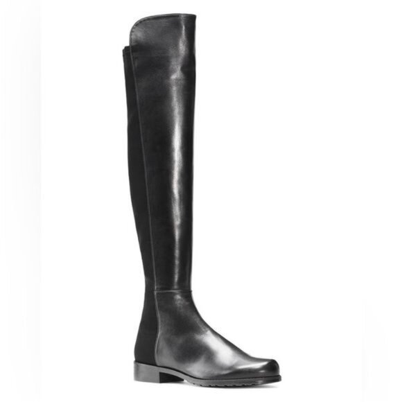 Stuart Weitzman 5050 Over-The-Knee block heel Black Nappa Leather Boots 6.5 - Picture 13 of 13